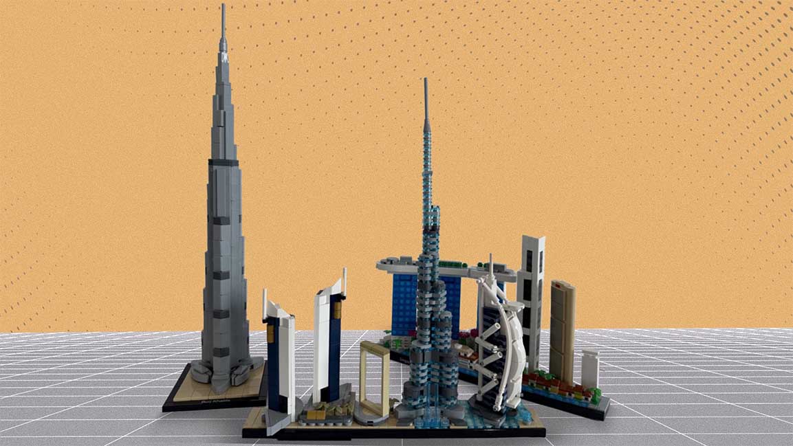 How challenging is converting iconic buildings like Burj Khalifa into building blocks?
