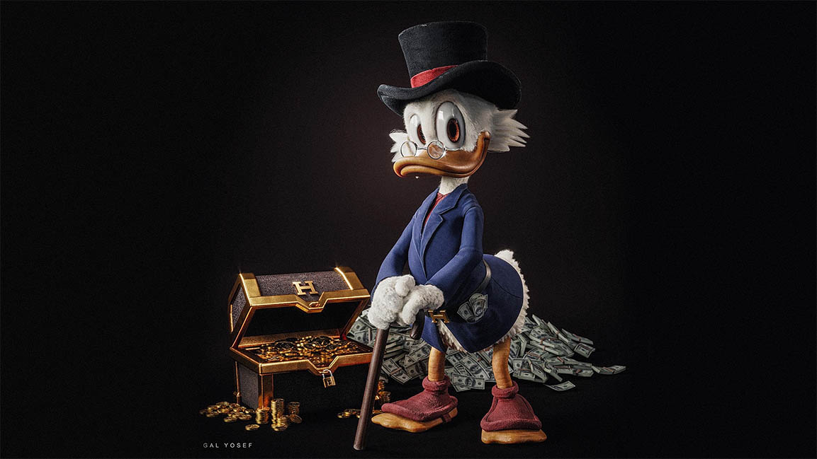 This artist reimagines cartoon characters with a luxurious twist